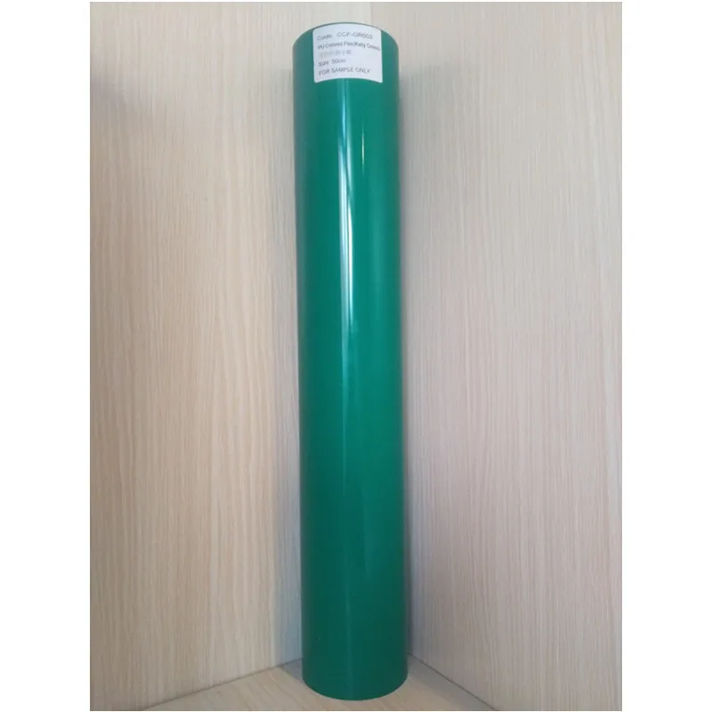 (50 см х 25 м) полиуретановая Гибкая Виниловая термопленка зеленого цвета для