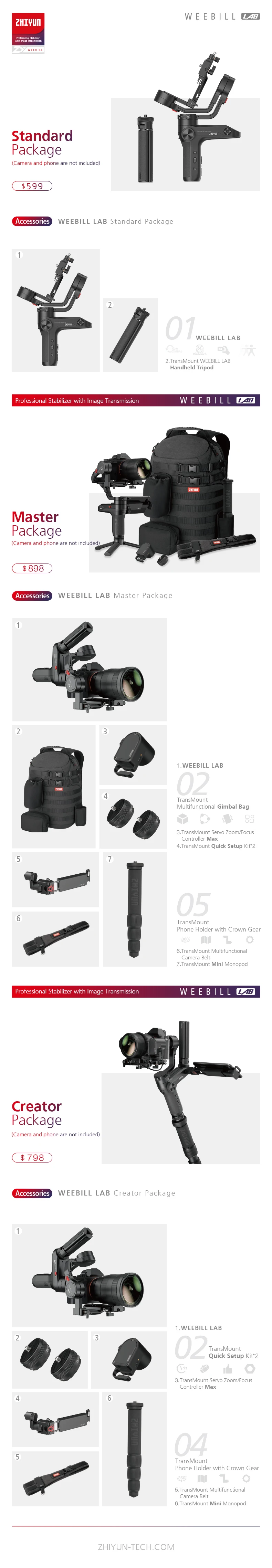 Zhiyun weebill лаборатории карданный 3-осевой ручной Беспроводной передачи изображения Для беззеркальных цифровых зеркальных фотокамер Камера стабилизатор PK DJI Ronin S MOZA