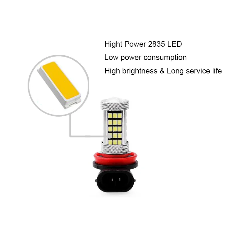BOAOSI 2x H8 H11 ошибка Freee 2835 Cree ЧИПАМИ светодиодные противотуманные светильник DRL