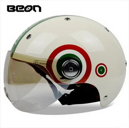 white red green Новые летние BEON B103 мотоциклетный шлем four seasons для женщин велосипедов Байкер скутер motocicleta половина уход за кожей лица Шлемы abs пластиковый козырек - Цвет: white red green