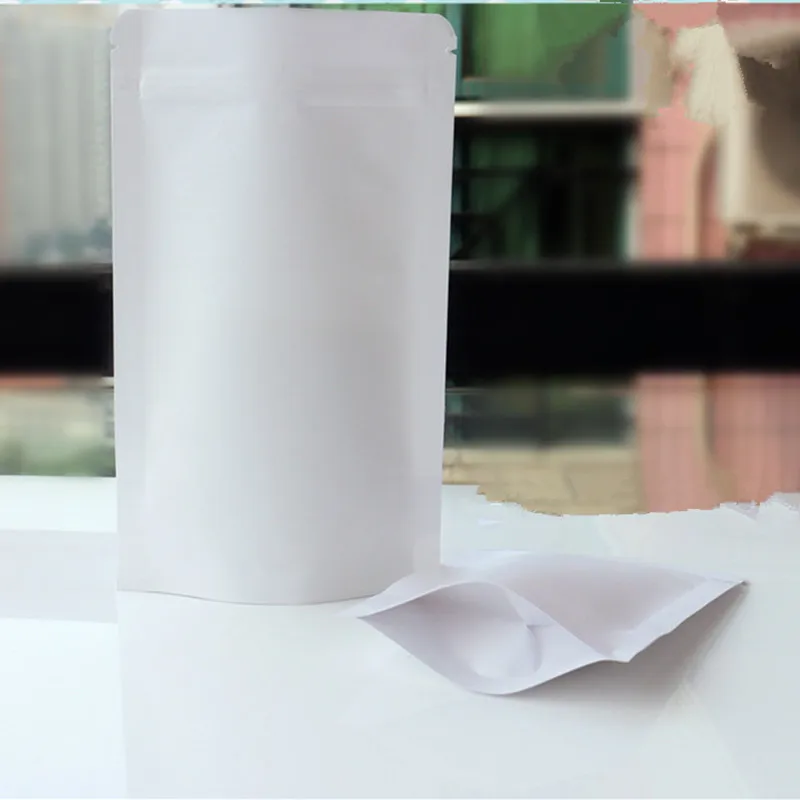 Пустая белая подставка из крафт-бумаги 20 шт. 6 3 дюйма х 9 4 (16х24 см) пакет с замком на