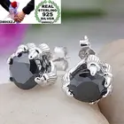 Серьги-гвоздики мужские из серебра 925 пробы, с агатом