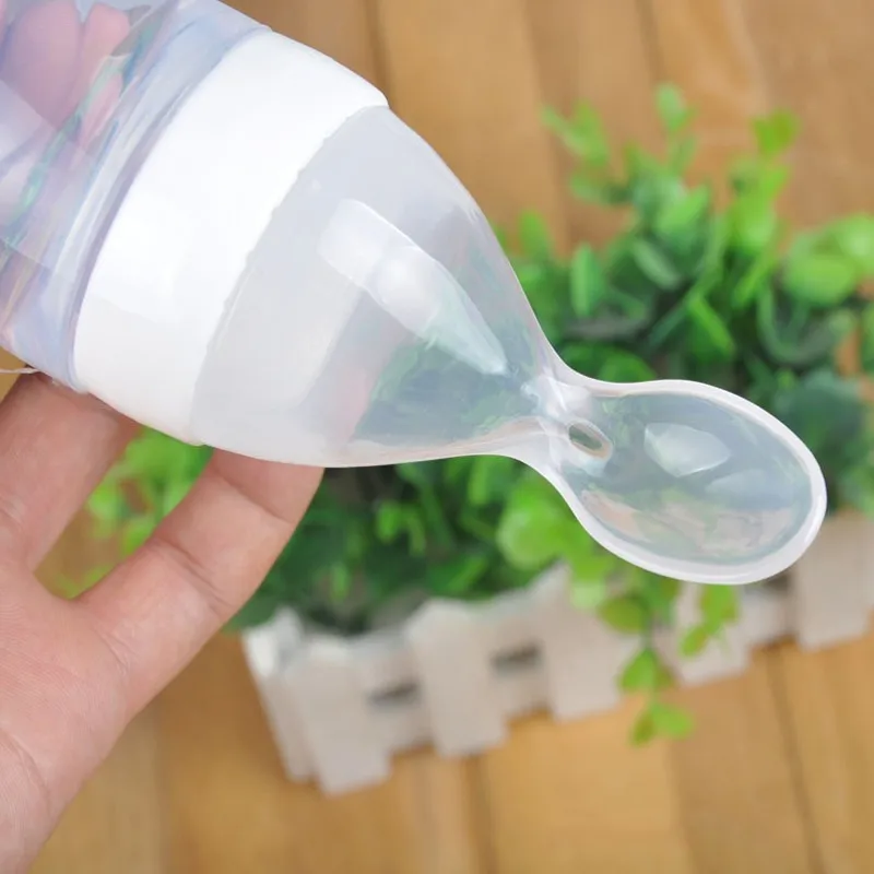 newborn baby feeder training silicone bottle with spoon for kids extrusion paste food Feeding Utensils alimentacao bebes B0067 | Мать и