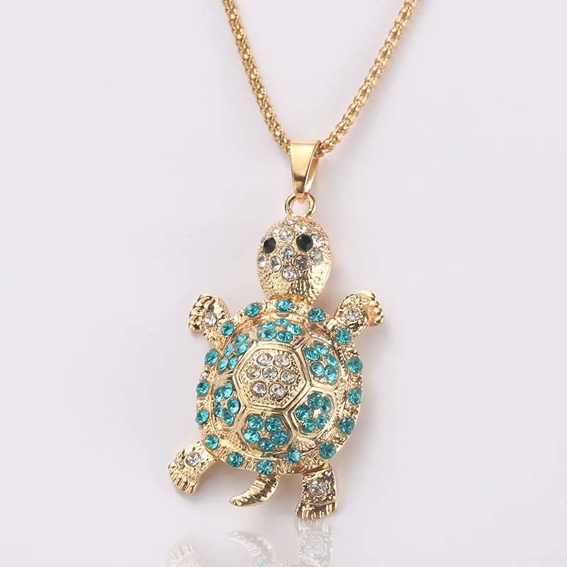 Exquisite Cute Sea Turtle Multicolor Necklace Pendant Crystal Rhinestone Long Chain Ms. Gift Jewelry | Украшения и аксессуары