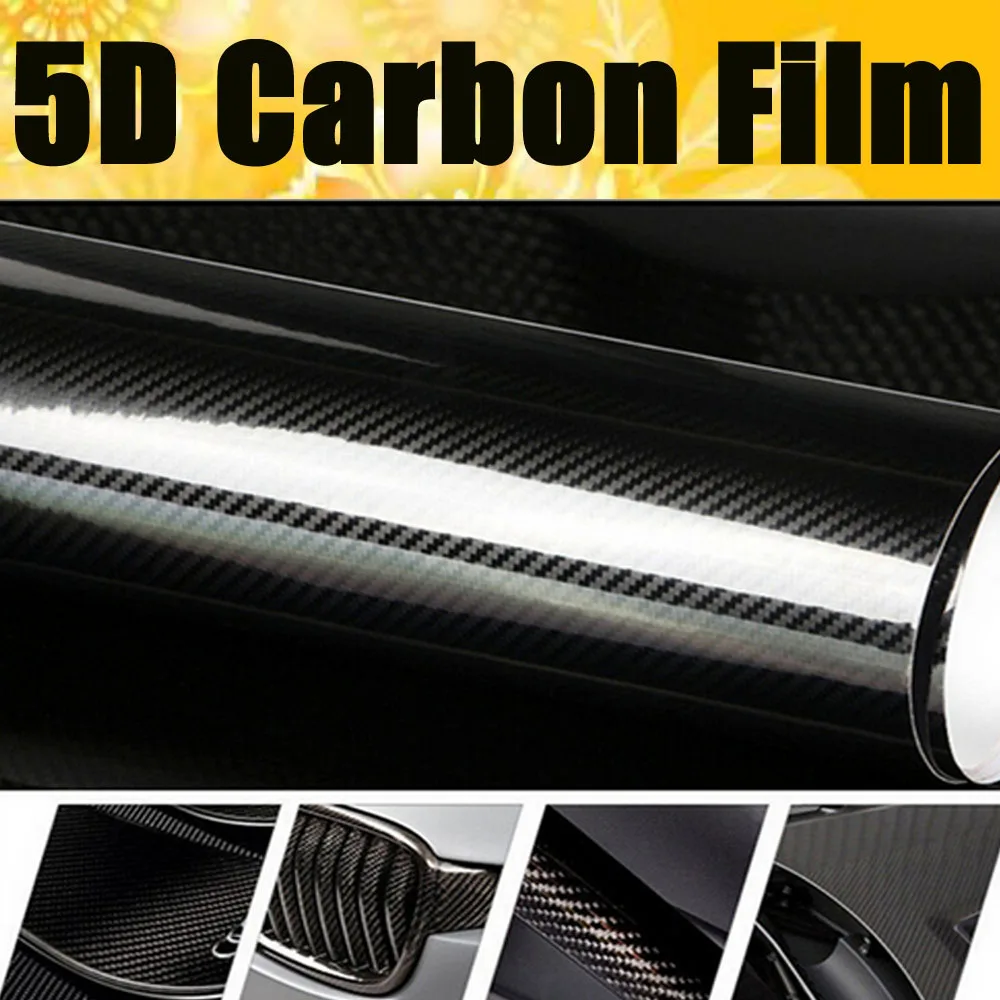 Суперкачественная ультраглянцевая виниловая пленка 5D из углеродного волокна 4D