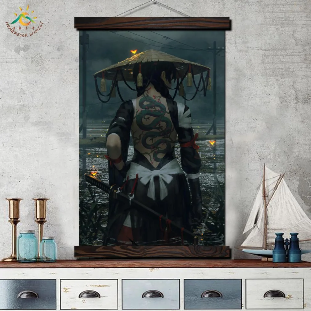 Воин Фэнтези искусство самурая современное стены Печать Поп художественные