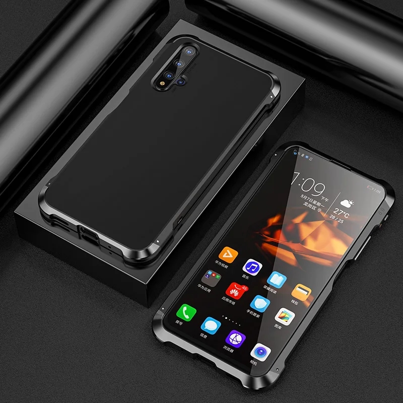 Для huawei P30Pro P30 чехол Гибридный Алюминиевый металлический бампер жесткий пластиковый противоударный чехол для huawei Honor 20 20 Pro P30 чехол для телефона - Цвет: full black