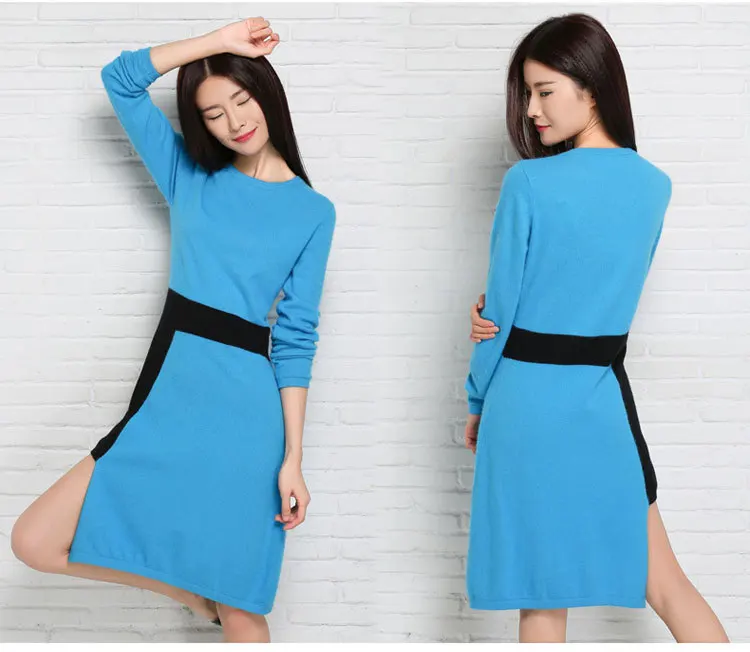 2019 женское весенне-осеннее трикотажное платье необычное стильный свитер в
