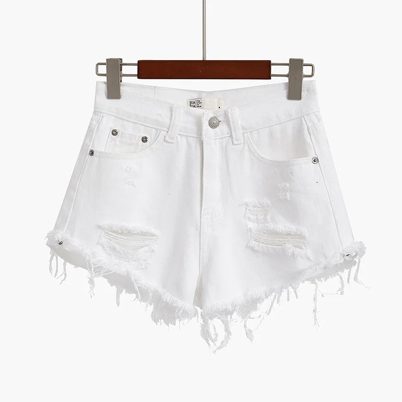 2019 г. черные белые шорты с кисточками Узкие ковбойские штаны дырками|Комбинезоны