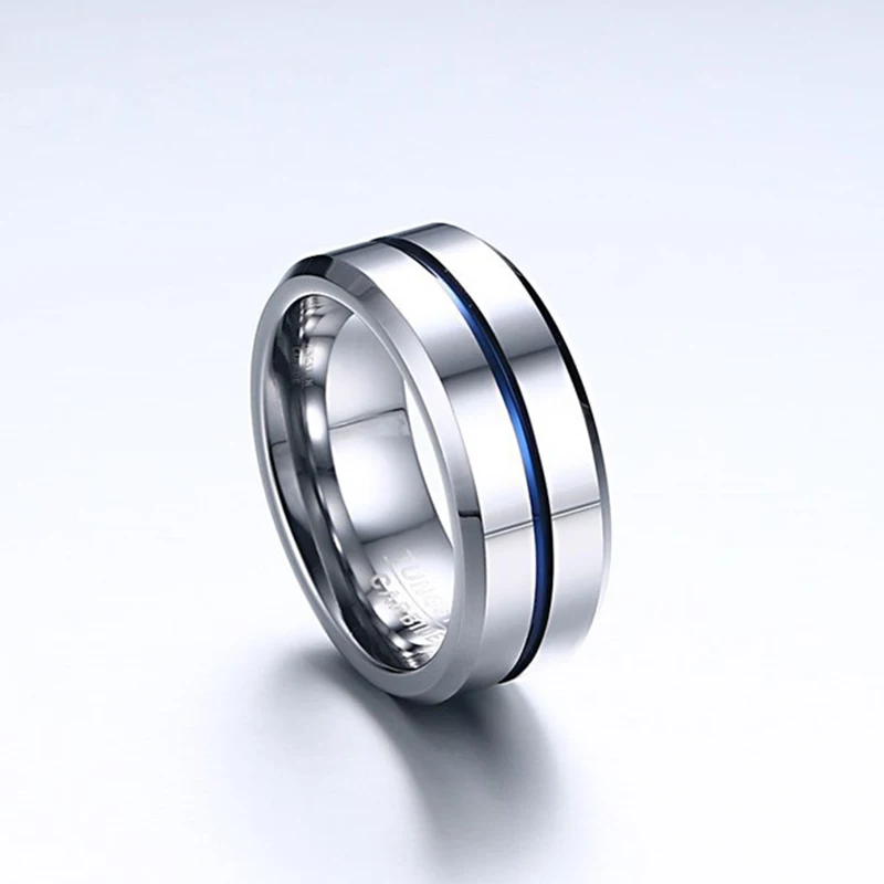 100% Tungsten Carbide Rings for Men 8mm Width Top Quality Male Wedding Jewelry Hot Sales USA | Украшения и аксессуары