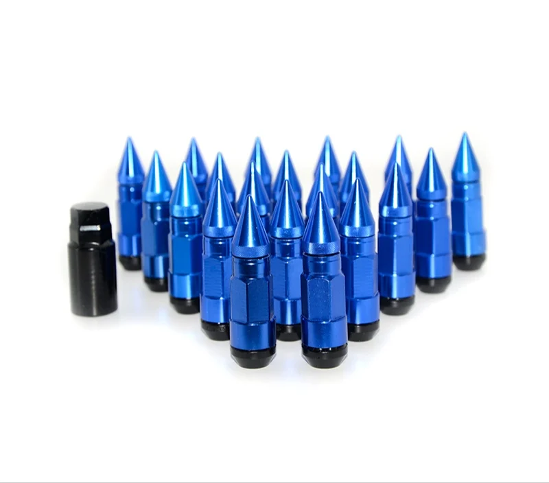 Blue Продукт, автомобильные гайки M12X1.5, гоночная композитная гайка, противоугонная стальная гайка с фиксатором, гайка с шипами - Название цвета: Blue