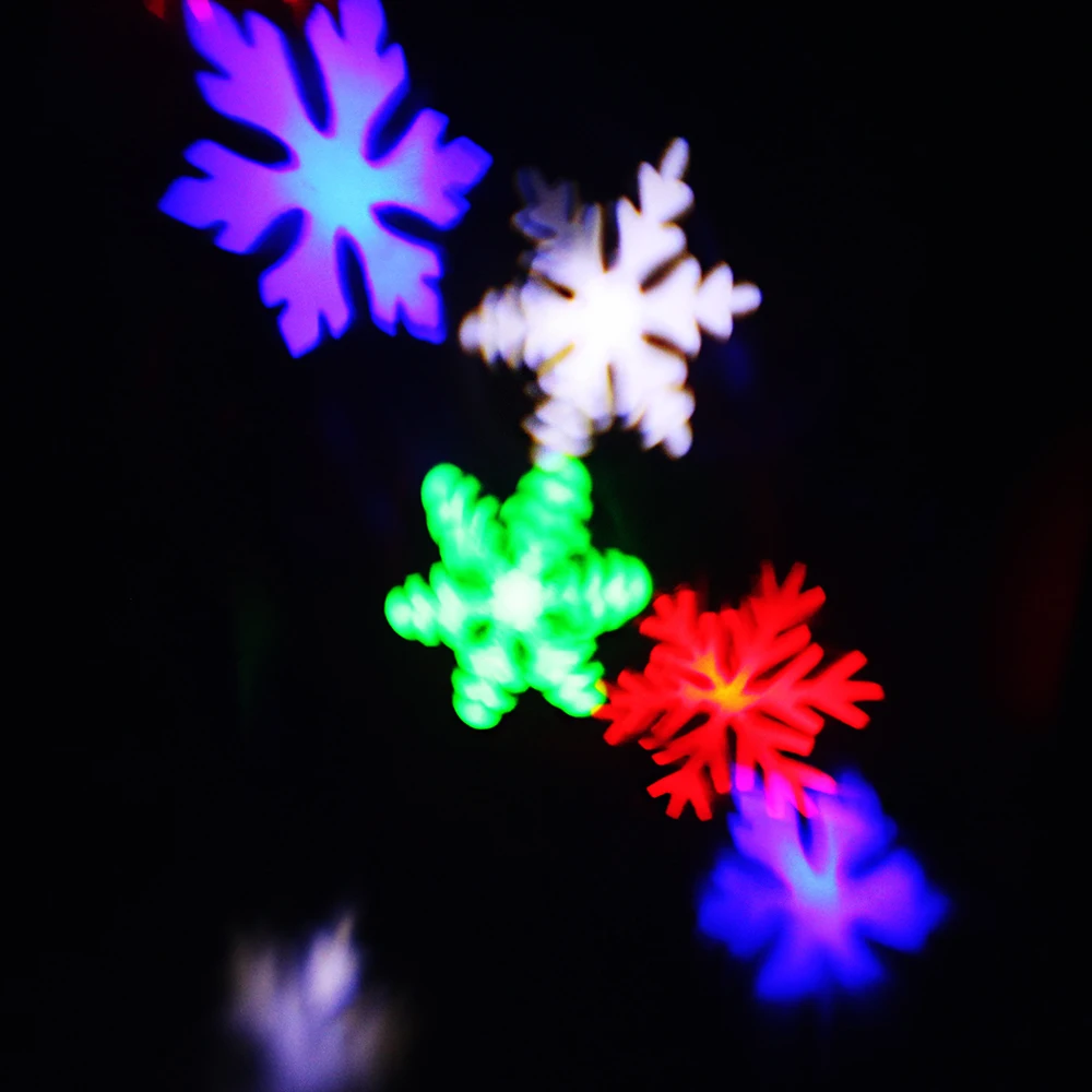 3W 4 Patterns Christmas Laser Projector Snowflake/Heart RGB LED Stage Light for Holiday Xmas Party Halloween Decoration Lights | Лампы и