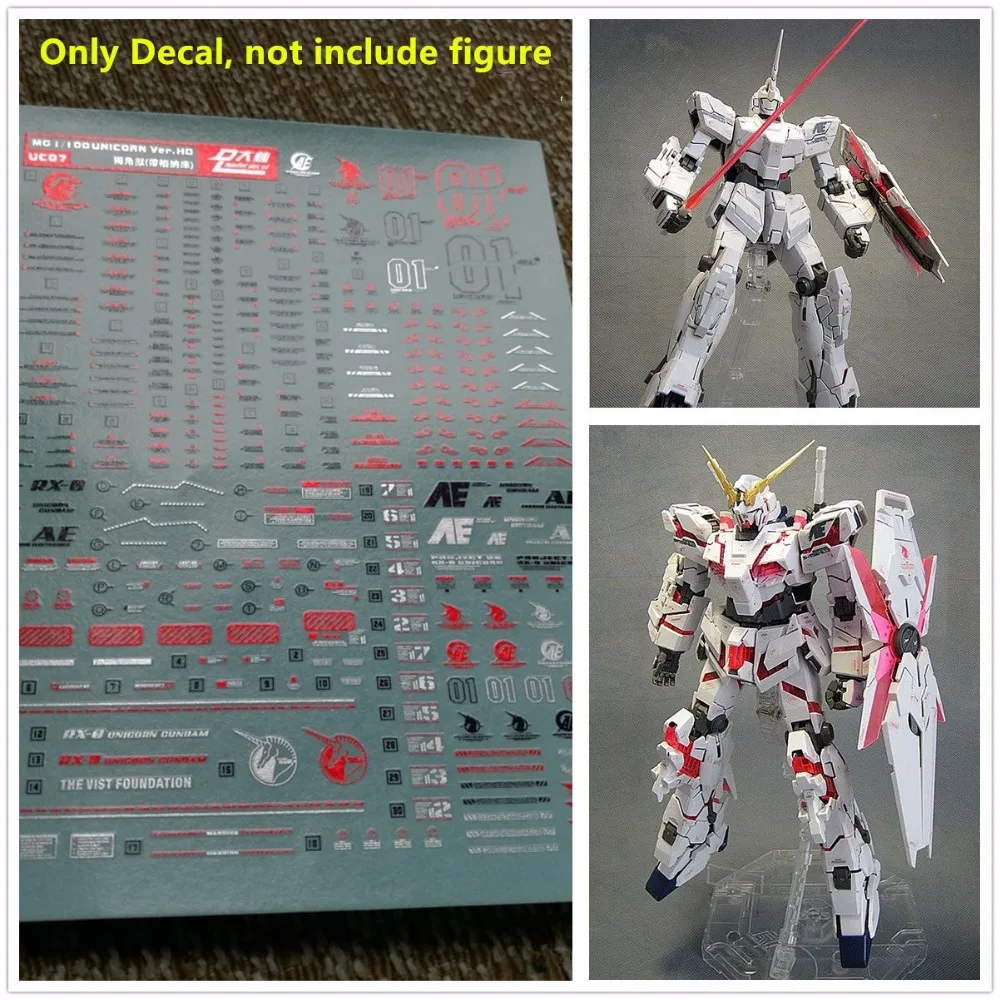 D.L высокое качество красочное покрытие воды Наклейка UC07 для Bandai MG 1/100 RX 0 единорог