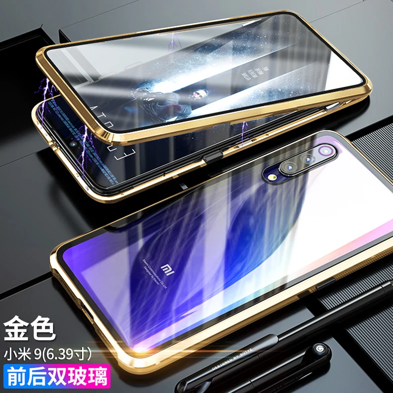 Mzxtby металлический магнитный адсорбционный чехол для Xiaomi 9 9T Mi9se Redmi Note7 K20 pro Чехол двусторонний стеклянный Магнитный чехол