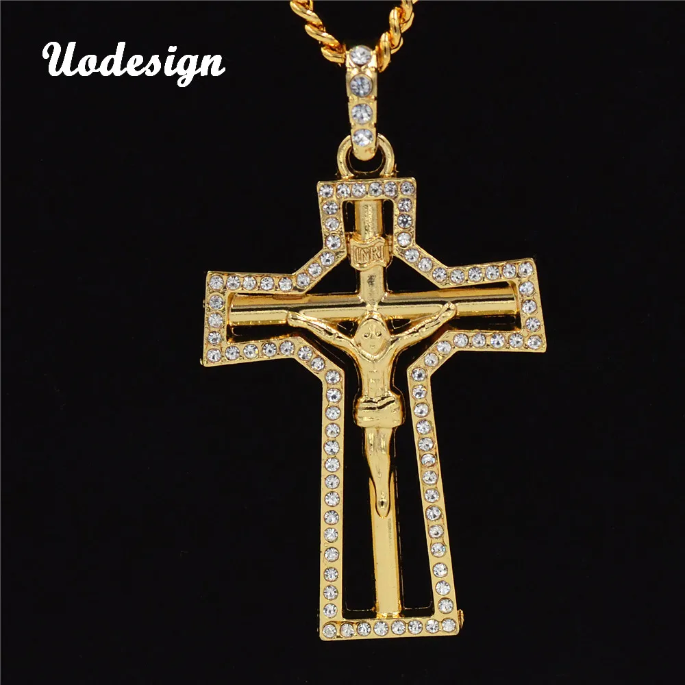 Ожерелье с кристаллами Uodesign в стиле хип хоп для мужчин и женщин|Ожерелья