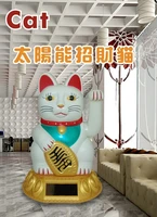 fly eagle 2018 abs electric waving lucky for cat feng shui lucky maneki neko gold by solar power powered white x 144pcs
