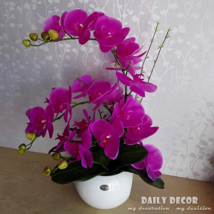 55 см Настоящее сенсорный высокая имитация из силикона цветы искусственные