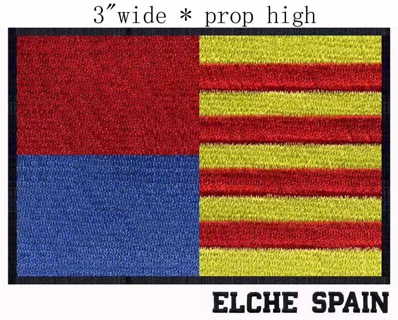Elche флаг Испании 3 дюйма широкая вышитая нашивка для красных/желтых линий/модные