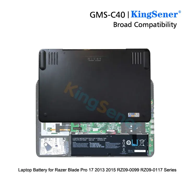 KingSener GMS-C40 ноутбук Батарея для Razer blade Pro 17 2013 RZ09-0099 RZ09-00991101 RZ09-00991102 RZ09-0117