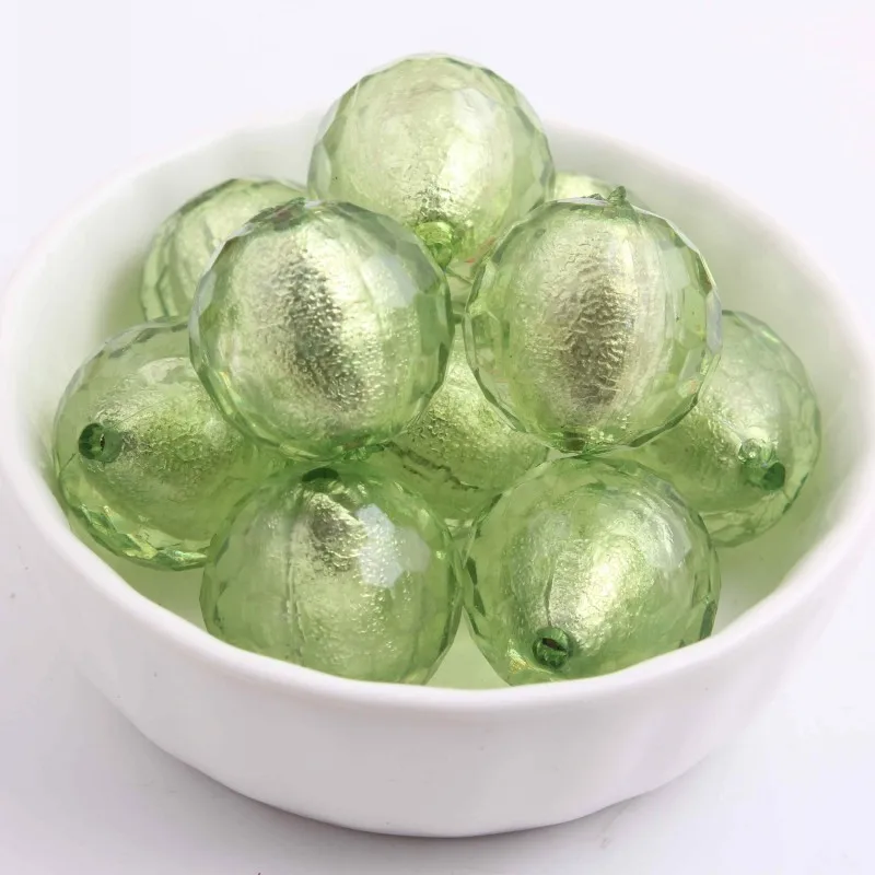 lime Kwoi Vita круглые цветные 20 мм 100 шт много гранулы диско акриловые Серебристые фольгированные бусины для массивного ожерелье из бисера Украшение - Цвет: lime