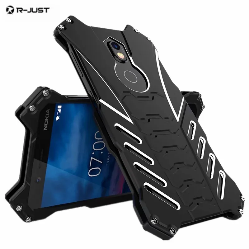 R JUST металлический чехол для Nokia 7 Plus сверхпрочный бронированный из алюминиевого