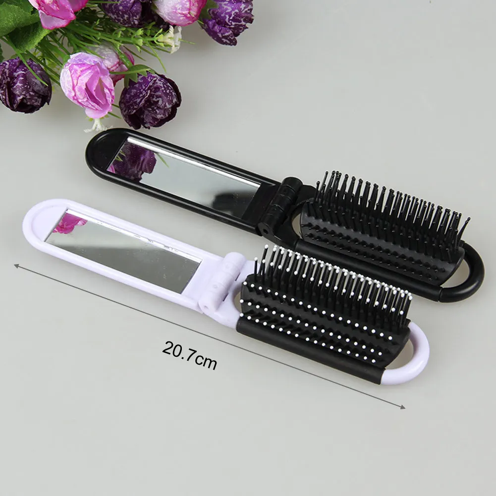 Карманная расческа для волос 6 цветов портативная складная зеркальная