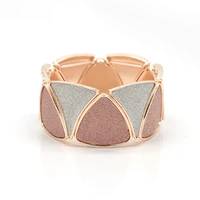 shining gray rose gold color alloy bangles for women geometric triangle splice wide elasticity bangle bracelet jewelry gifts