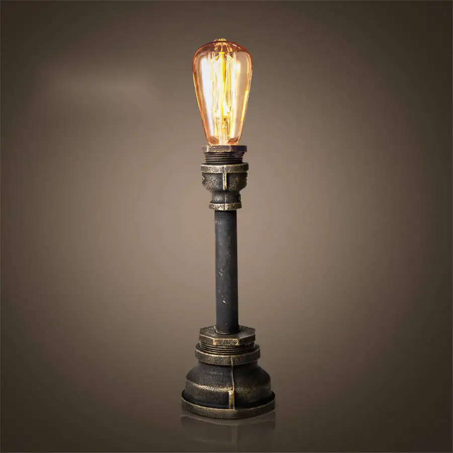 Американская Винтажная настольная лампа в форме трубки декор Лофт промышленная