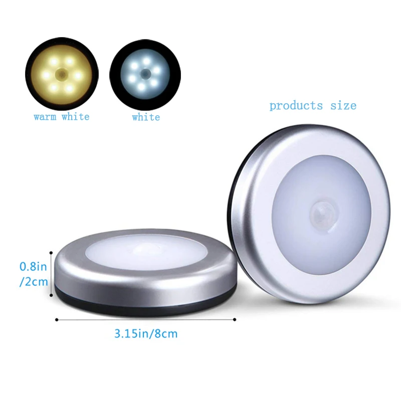 3/6led PIR датчик человеческого тела сенсорный Сенсор светодиодный ночник Батарея