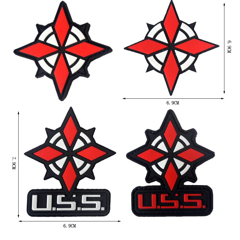 GUGUTREE вышивка ПВХ крюк и петля зонтик Патч Письмо uss патчи значки аппликации патчи для одежды AD-168