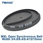 Ремень ГРМ POWGE трапециевидный MXL открытый синхронный MXL-025, ширина 34, 86, 49,512 мм, из неопрена и стекловолокна