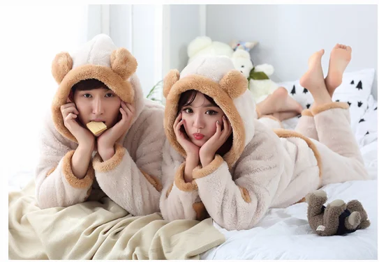 

Woman and Man Lovers Sleepwear pajamas tops+pants warm home cloth set