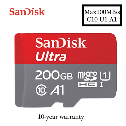 Sandisk micro sd 128 Гб 64 ГБ 32 ГБ оперативной памяти, 16 Гб встроенной памяти SDXC класса 10 100 МБ/с. флеш-карта памяти Microsd TF/SD карты мобильного телефона слот для карт памяти - Емкость: SD-A-001-200G