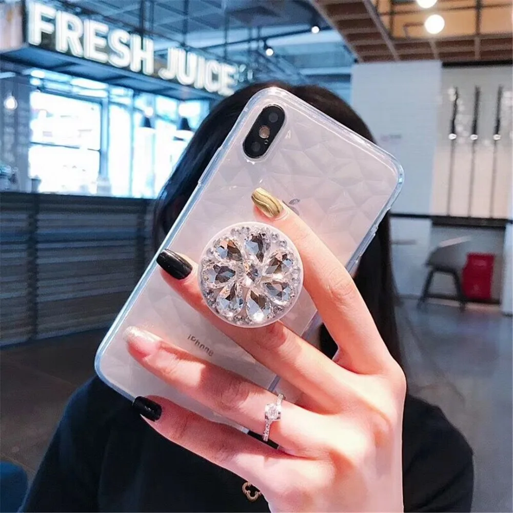 HUANQING Luxury Diamond Soft Case for iPhone 7 8 6s Plus Bling Clear TPU Transparent Shockproof Cover For X XR XSMAX |