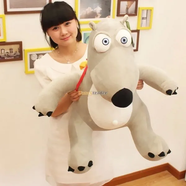 

Fancytrader 145cm Lovely Plush Toy Giant Backkom Bear Gray Large Unlucky Cartoon Polar Bear Doll for Child 1 piece