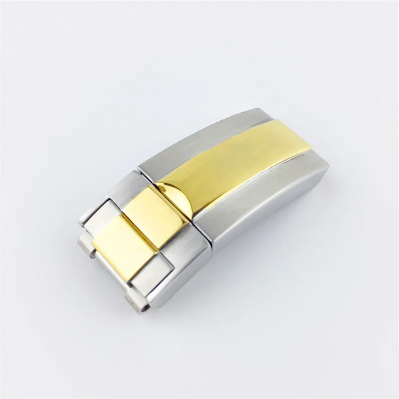 16*9 мм ремешок для часов из нержавеющей стали Складная Пряжка Glide Lock застежка сталь для Rol submariner браслет резиновый кожаный ремень