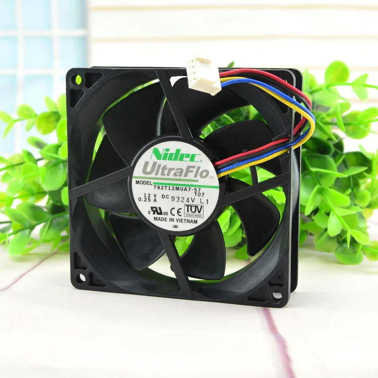 Nidec T92T12MUA7 57 12V 0.25A 9025 9 см 4 линии PWM Два Шарикоподшипника шасси вентилятор