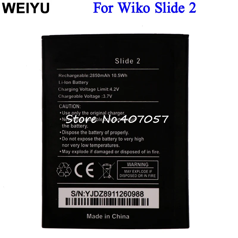 

For Wiko Slide 2 Battery 2850mAh High Quality Replacement Mobile Phone Batteries In Stocks