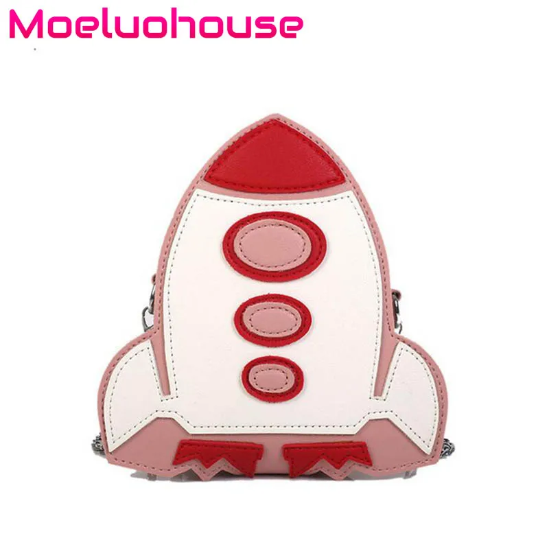 Moeluohouse в форме ракеты Для женщин девушка плеча Сумка цепи молния PU корейский