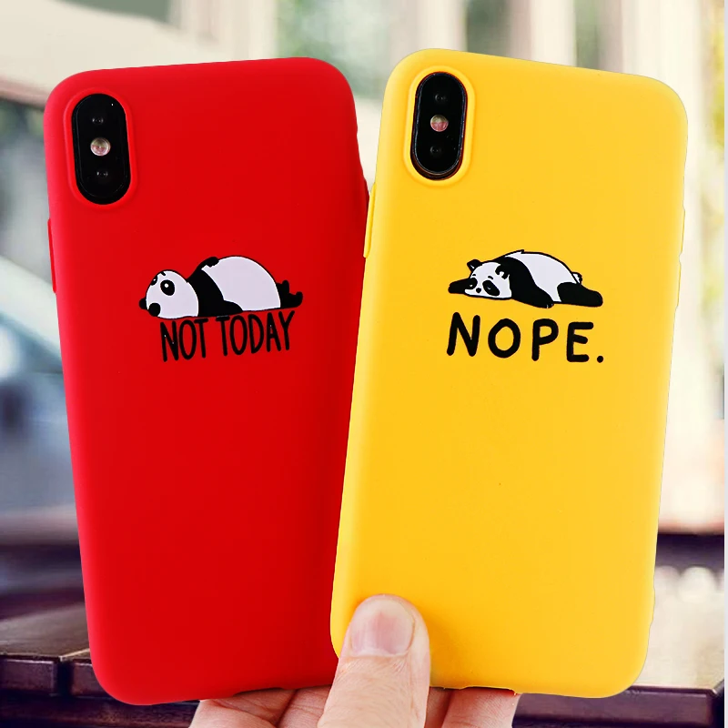 Милые чехлы для телефонов с пандой IPhone X XS MAX XR 8 7 6 s Plus модные мягкие силиконовые