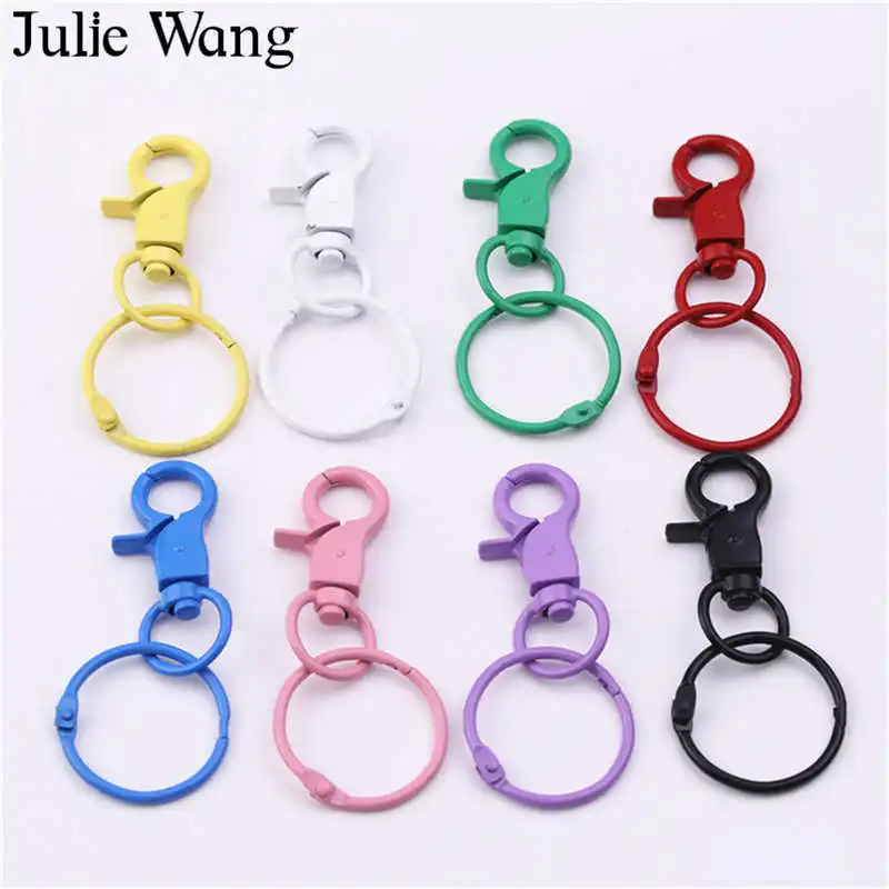 Julie Wang 5 шт. многоцветный круглый брелок для ключей кольцо брелки пряжка с