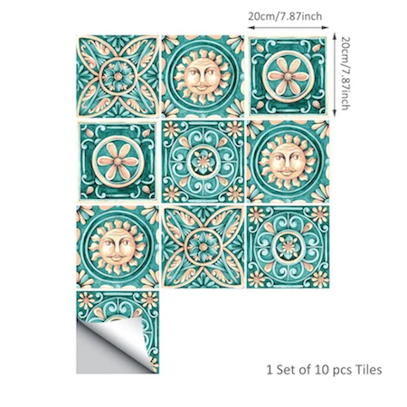 20x20cm 3D Itely Majolica плитка наклейка обои самоклеющиеся мебель для ванной комнаты водонепроницаемый кухня легко чистить наклейки s домашний декор - Цвет: 20x20cm