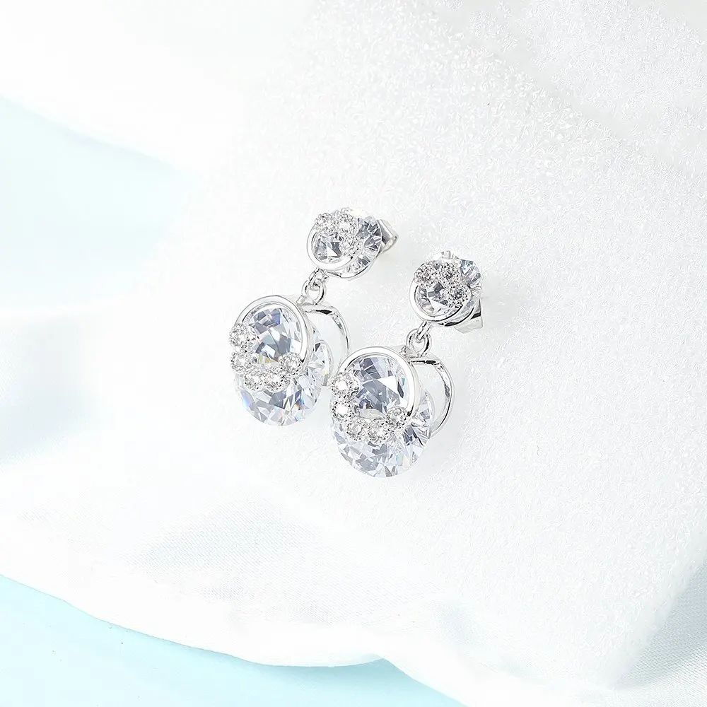 Женские массивные серьги с AAA + кубический цирконий циркон висячие металлический