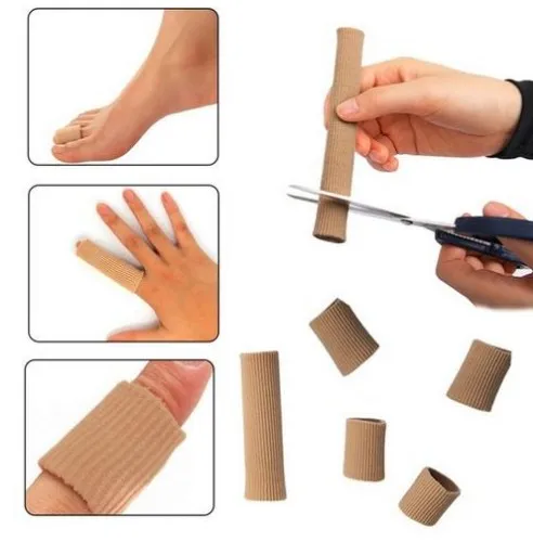 15cm Fabric Gel Tube Bandage Finger Toe Protectors Feet Pain Relief Corns and Calluses Bunion Guard 2pcs/lot | Красота и здоровье