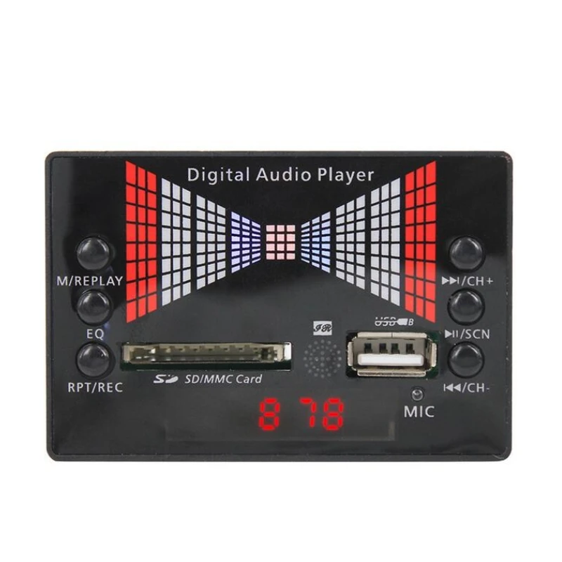 MP3 декодер плата WMA USB плеер AUX SD карта Fm радио для автомобиля динамик