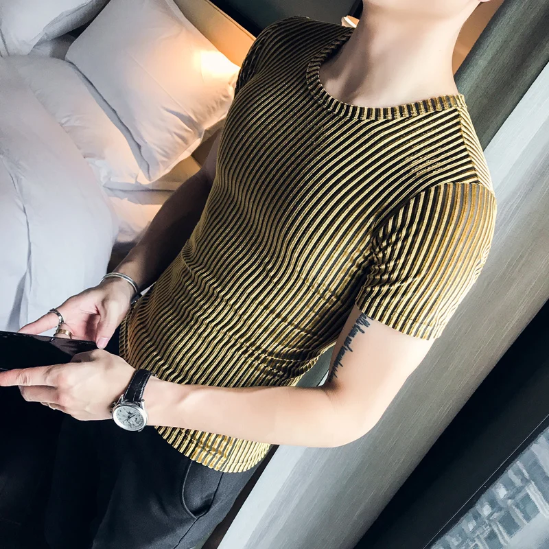 Мужские футболки желтая мужская одежда 2019 летняя модная зеленая футболка