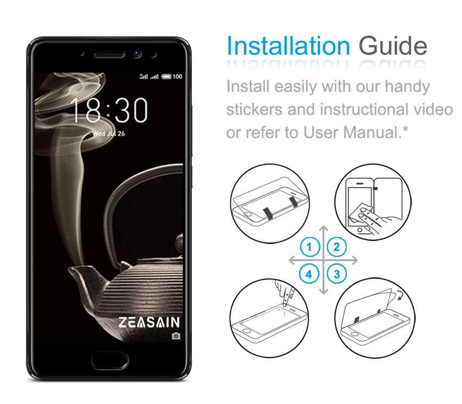 ZEASAIN полное покрытие закаленное стекло для Meizu Pro 7 Plus Pro7 Plus Pro 7 Plus защита экрана 2.5D 9H Защитная стеклянная пленка