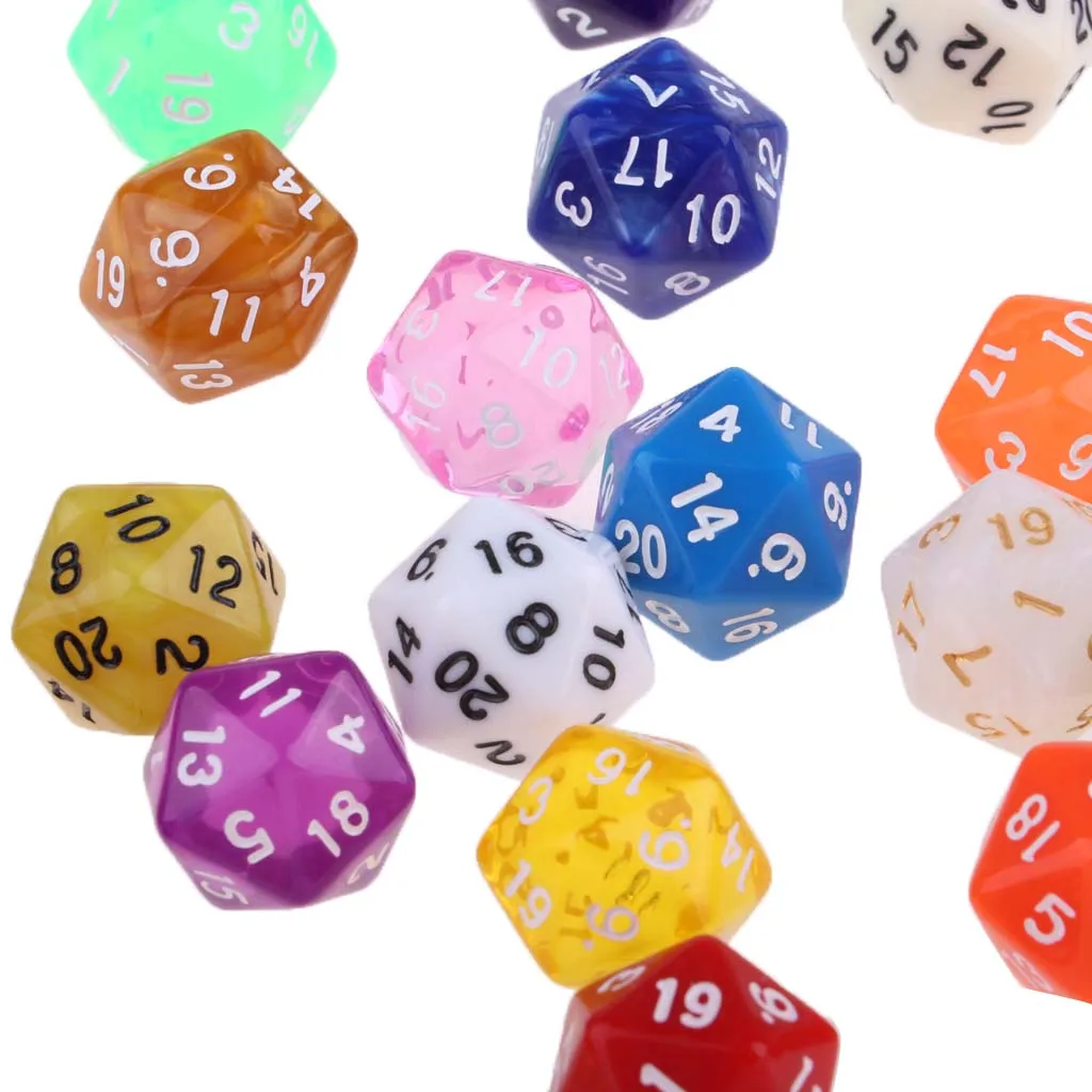 25 шт световые многогранные D20 кости для игры в трпг случайный цвет|Кубики| |