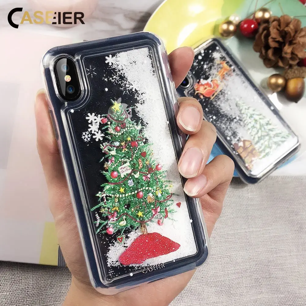Caseier Снежинка чехол для телефона с рождественским рисунком iPhone XR 7 8 6 S Plus мягкий