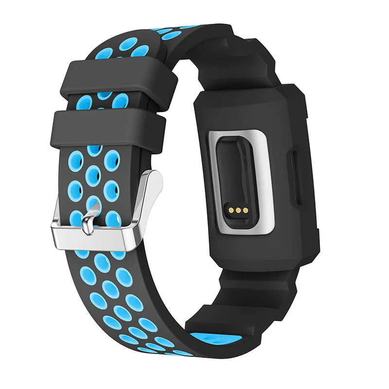 Duszake Band для Fitbit Charge 3 с чехлом силиконовые дышащие полосы с противоударной защитной рамкой бампера